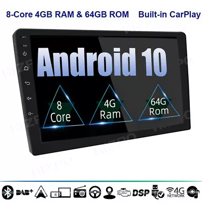 $249.99 • Buy 10.1  Android 10 Double 2DIN Car Play Stereo Radio GPS Navigation 4+64GB BT 5.0 