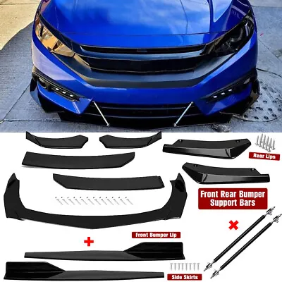 For Honda Civic Coupe Front Rear Bumper Lip Spoiler Splitter Body Kit Side Skirt • $55.99