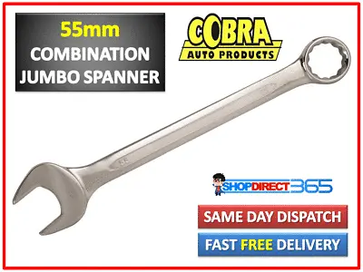 55mm Jumbo Large Combination Wrench Spanner Heavy Duty Metric Satin Tool 26-32 • £25.99