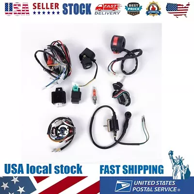 50CC-125CC Mini ATV Complete Wiring Harness CDI Stator 6 Coil Pole Ignition Set • $56.09