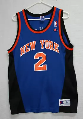 Vtg Champion NBA New York  Knicks #2 Larry Johnson Basketball Jersey Mens L/44 • $39.95