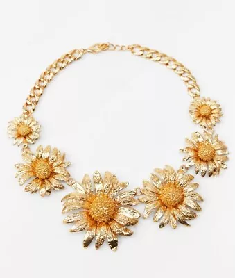 Zara Golden Sunflower Flower Necklace 4763/162 New • $29.99