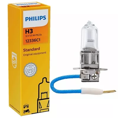 Philips Headlight Globe Standard Halogen H3 12v 55w PK1 Premium Quality Brand • $17.50