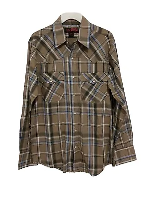Vintage Canyon Guide Outfitters Men's Western Wear Pearl Snap Button Down Shirt • $15.75