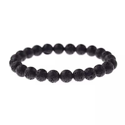 Men 8mm Black Obsidian Healing Bracelet-Rainbow Eye Grounding Meditation Bangle • $4.99