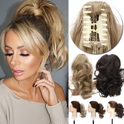 £14 • Buy Extra Thick Real Soft Claw Ponytail Clip In Hair Extension Pony Tail As Human