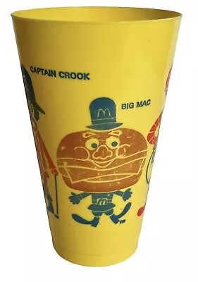 Vtg McDonalds 1970s Plastic Yellow Ronald McDonald Cups Tumblers Hamburger   • $7.99