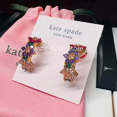 NWT Kate Ks Spade Multi Color CZ Flower Stud Pierced Earrings W/ Dust Bag • $18.99