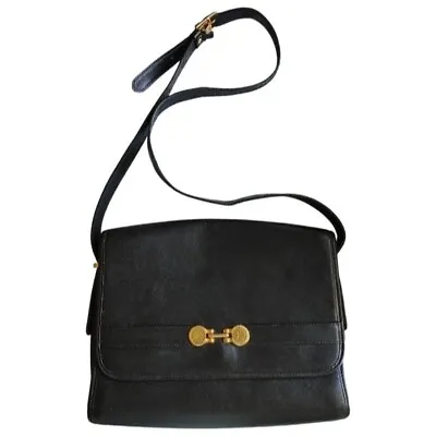 Vintage Francois Marot Bag Black Leather Shoulder Bag • $102.29