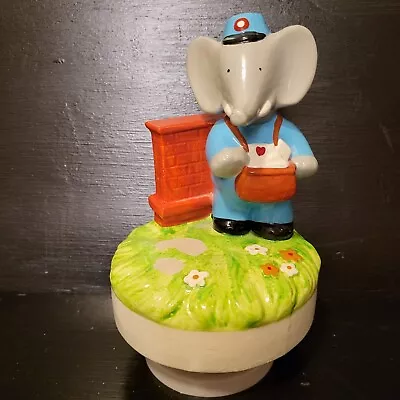 Vintage Babar Elephant Postman Delivering Love Letters Music Box By Schmid • $12.99