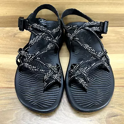 Chaco Womens Sandals 8 Black White ZX2 Strappy Outdoor Trail Sport • $24.88