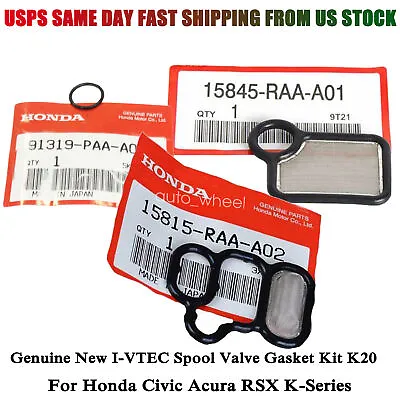 3PC Genuine I-VTEC Spool Valve Gasket Kit K20 For Honda Civic Acura RSX K-Series • $12.99
