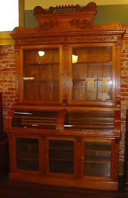 Outstanding Antique Quartered Oak Large Jewelers Cabinet-----15923 • $5500