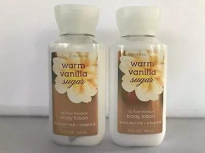 2PCS SET Bath & Body Works Warm Vanilla Sugar Body Lotion TRAVEL SIZE • £14.38