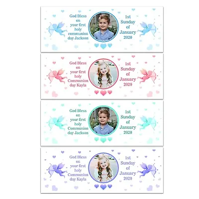 Personalised Holy Communion Confirmation Banner Add A Photo Name Wall Boys Girls • £4.99