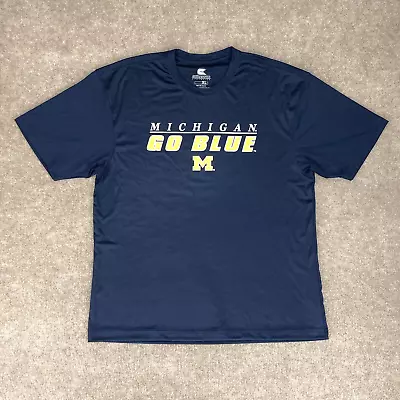 Michigan Wolverines Men's XL Shirt Navy  Go Blue  Short Sleeve Basketball Tee • $16.89