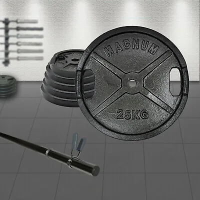 29.5mm Hole - Ez Grip Iron Weight Plates - Buy 140cm Barbell Bar Seperately • $49.95