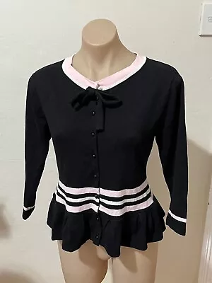 Wheels & Dollbaby Black/white/pink Knit Top / Jacket S-M • $20