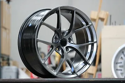 18 X8.5J BBS Style Wheels In Hyper Black Lightweight Rims ET+40  5-114.3 • $1620