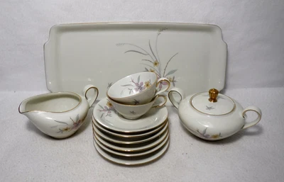 $74.95 • Buy ESCHENBACH China WIESBADEU Pattern 12-piece Demitasse Dessert SET For 2 W/ Tray