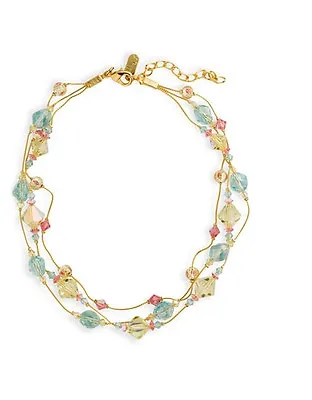 NEW - AUTHENTIC Dabby Reid Ltd. Three Strand Semiprecious & Crystal Necklace. • $85.99