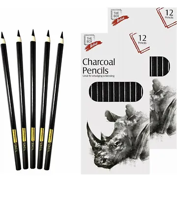 Charcoal Pencils For Drawing Sketching Lettering 12 Pack UK • £2.99