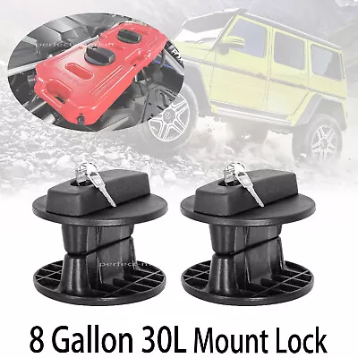 Pair 30L Mount Lock Oil Can Gas Spare Container Mounting Bracket Fuel Tank Lock • $56.99