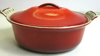 Vintage Volcanic Red No:26 Le Creuset Oval Casserole Lid Missing Knob • £39.99