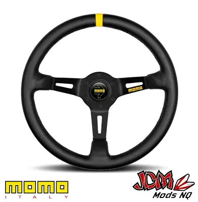 GENUINE MOMO Racing MOD.08 Black Leather Steering Wheel 350mm • $408