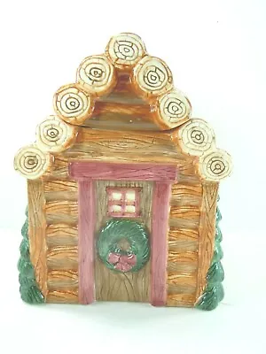 Christmas Village Log Cabin Cookie Jar With Box • $29.95