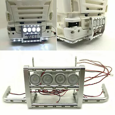 Aluminum Front Bumper Light LED Light Bar   620 1/14 RC Truck  For Tamiya • £53.35