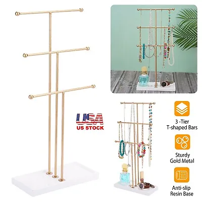 3 Tier Jewelry Display Tree Stand Bracelet Necklace Organizer Holder Hanger Rack • $22.79