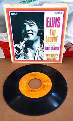 Elvis Presley - I'm Leaving / Heart Of Rome 45 Rpm With Pic Sleeve VG • $4.99