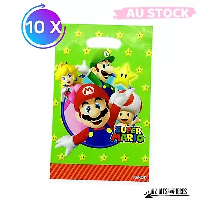 10 PCS Super Mario Party Bags Birthday Party Supplies Loot Goodie Bags Lolly Bag • $4.98