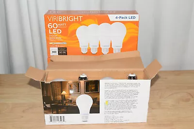 SET OF 3-ViriBright 60 Watt LED 4 Pack (12 Total) • $16.05