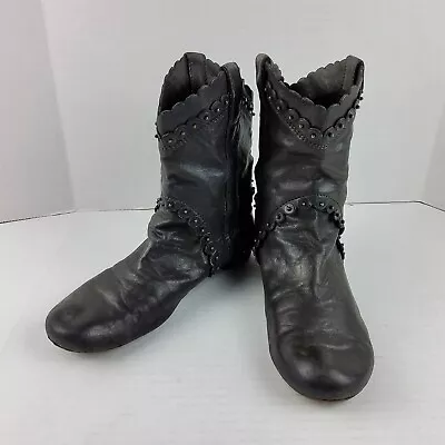Miss Sixty Women's Leather Studded Black Boots Bootie Shoes Size 39 • $62.99