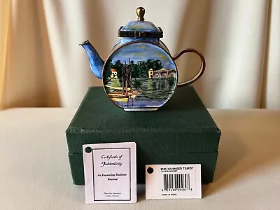 Vintage  Kelvin Chen  #2005 Hand-Painted Enamel On Metal Mini Teapot In Orig Box • $40