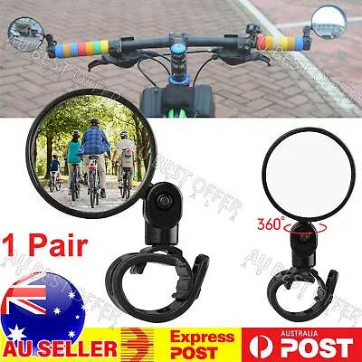 2pcs 360° Bike Bicycle Cycling Rear View Mirror Handlebar Safety AU • $6.94