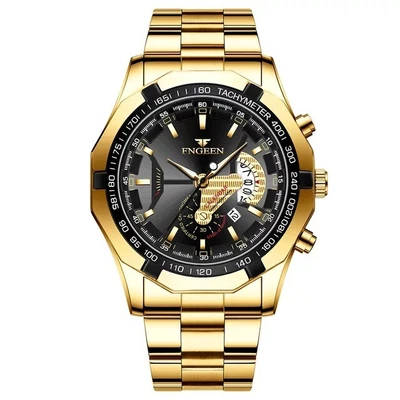 Mens Watch High Profile Look Stainless Steel Quartz Date Sports Wrist Watch New • £11.90