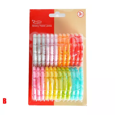 24x Rainbow Teething Ring Links Plastic Baby Kids Infant Stroller Play Mat Toys • £5.46