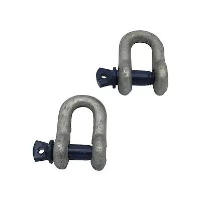 Galvanised Lifting Dee Shackles Screw Pin 0.5 Ton X2 (0.5T D Towing Rigging) • £4.30