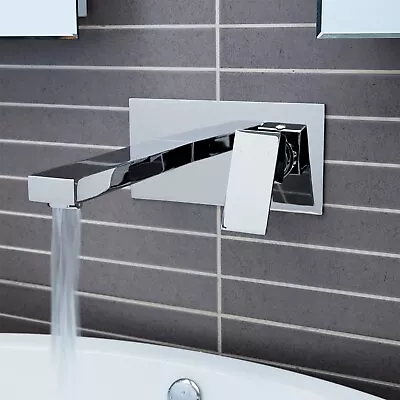 Wall Mounted Basin Mono Tap Single Lever Solid Brass Chrome Bathroom Faucet • £45.92
