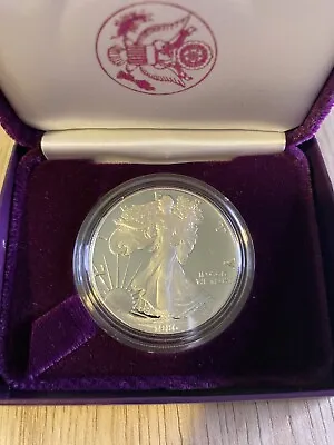 $62 • Buy 1986-S Silver Liberty One Dollar Proof Coin
