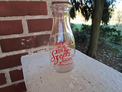 Vintage Szeps Dairy Bethlehem Pa Milk Bottle Pyro Pint • $34.99