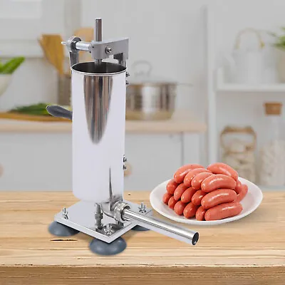 Sausage Stuffer Stainless Steel Homemade Sausage Maker W/ 8 Stuffing Tubes USA • $55