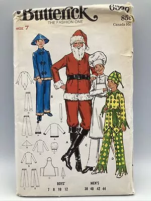 Vintage 1971 Butterick Pattern 6399 Men & Boys’ Costumes Santa Chef Jester Uncut • $16.30