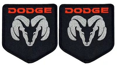 DODGE RAM SHIELD EMBROIDERED PATCH - 2PC BUNDLE - Iron On Sew  3  X 3  • $13.99