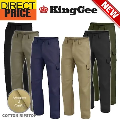 King Gee Work Pants 'Workcool 2' Cotton Ripstop Cargo Pockets Modern K13820 NEW • $66.95