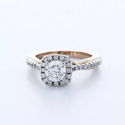 1.2 CT Lab-Created Diamond D/VS2 Round Cut 14K White Gold Prong Halo Accent Ring • $1553.10