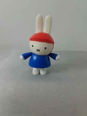 Miffy's Bike Adventures Bunny Rabbit Wearing Helmet Figurine Plastic Toy Figure • $8.55